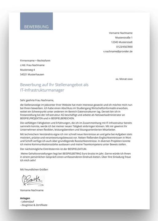 bewerbung vorlage